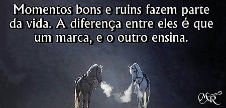 Momentos bons e ruins fazem parte da vida. A diferença entre eles é que um marca...
