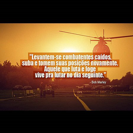 Levantem-se combatentes caídos, suba e tomem suas posições novamente. Aquele que...
