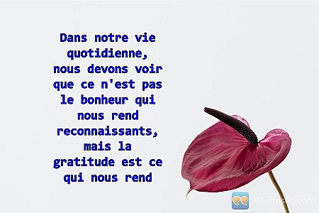 Dans notre vie quotidienne, nous devons voir que ce n'est pas le bonheur qui nou...