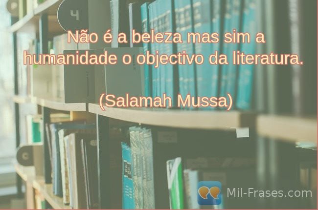 An image with the following quote Não é a beleza mas sim a humanidade o objectivo da literatura.

(Salamah Mussa)