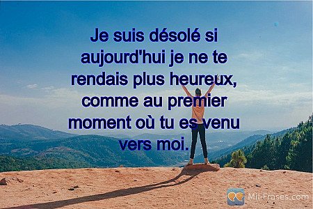 Je suis désolé si aujourd'hui je ne te rendais plus heureux, comme au premier mo...