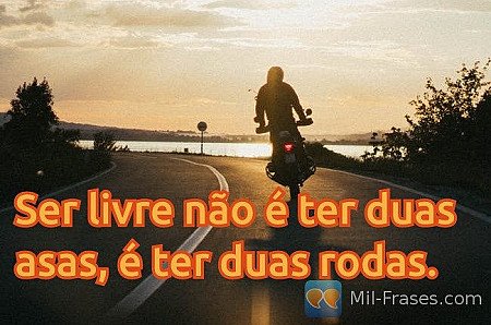 Ser livre não é ter duas asas, é ter duas rodas.