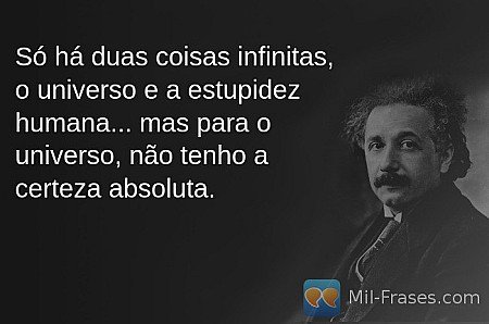Só há duas coisas infinitas, o universo e a estupidez humana... mas para o unive...