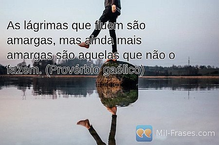 As lágrimas que fluem são amargas, mas ainda mais amargas são aquelas que não o...