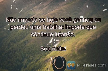 Não importa se hoje você ganhou ou perdeu uma batalha: importa que continue luta...