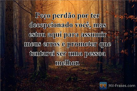 Peço perdão por ter decepcionado você, mas estou aqui para assumir meus erros e...