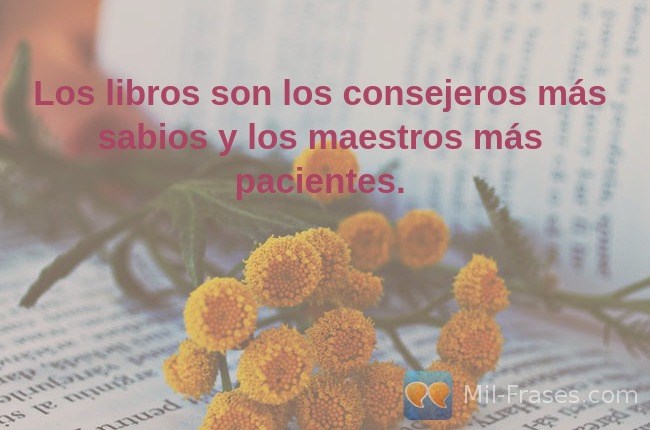 An image with the following quote Los libros son los consejeros más sabios y los maestros más pacientes.