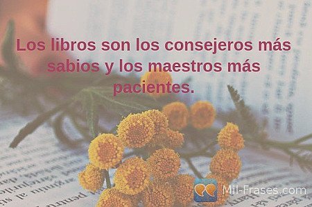 Los libros son los consejeros más sabios y los maestros más pacientes.