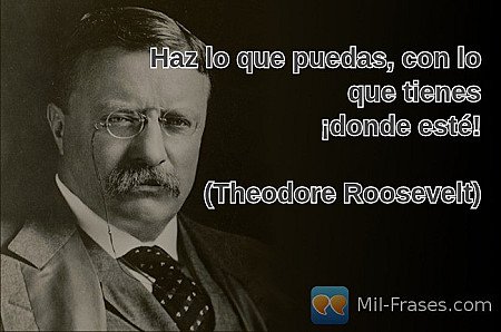 Haz lo que puedas, con lo que tienes
¡donde esté!

(Theodore Roosevelt)