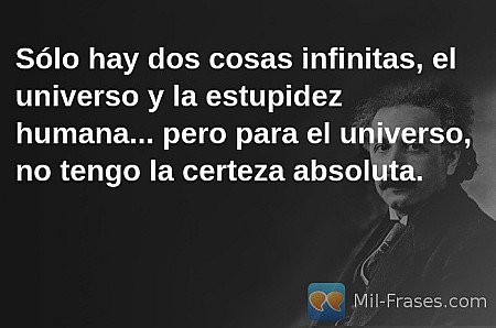 Sólo hay dos cosas infinitas, el universo y la estupidez humana... pero para el...