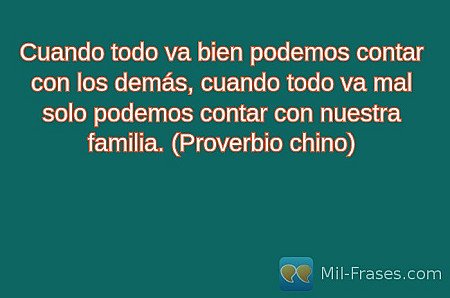 Cuando todo va bien podemos contar con los demás, cuando todo va mal solo podemo...