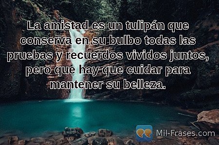 La amistad es un tulipán que conserva en su bulbo todas las pruebas y recuerdos...