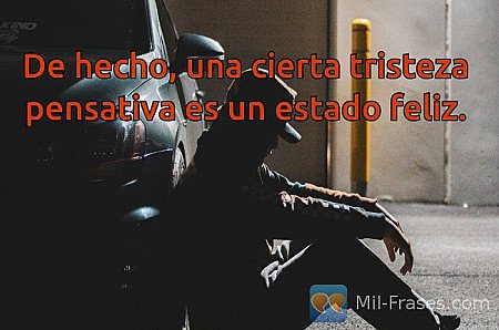 De hecho, una cierta tristeza pensativa es un estado feliz.