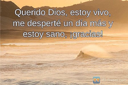 Querido Dios, estoy vivo, me desperté un día más y estoy sano, ¡gracias!