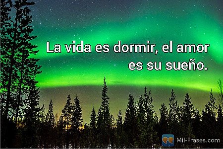 La vida es dormir, el amor es su sueño.
