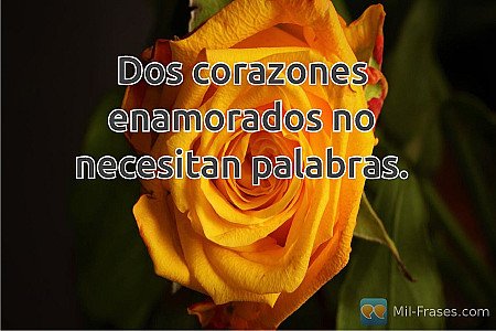 Dos corazones enamorados no necesitan palabras.