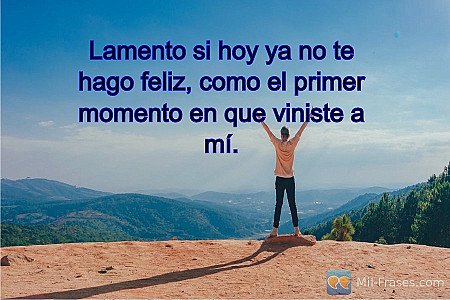 Lamento si hoy ya no te hago feliz, como el primer momento en que viniste a mí.