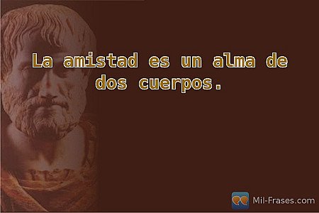 La amistad es un alma de dos cuerpos.