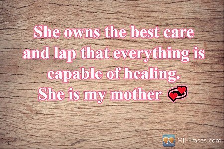 She owns the best care and lap that everything is capable of healing.
She is my...