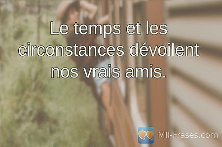 Le temps et les circonstances dévoilent nos vrais amis.