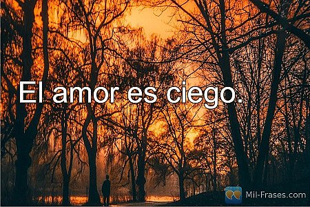 El amor es ciego.