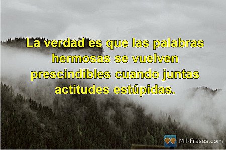 La verdad es que las palabras hermosas se vuelven prescindibles cuando juntas ac...
