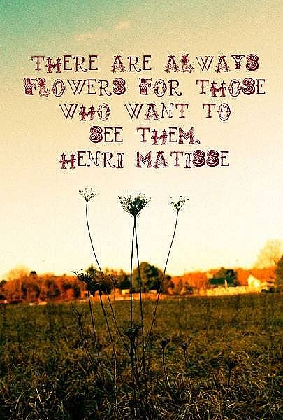 There are always flowers for those who want to see them.