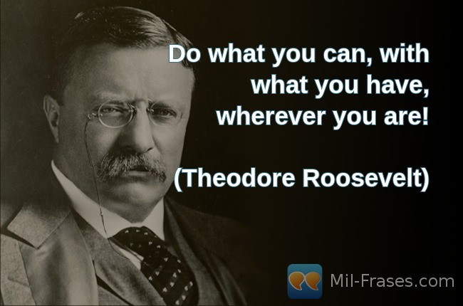 An image with the following quote Do what you can, with what you have,
wherever you are!

(Theodore Roosevelt)