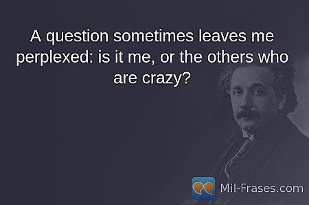 A question sometimes leaves me perplexed: is it me, or the others who are crazy?