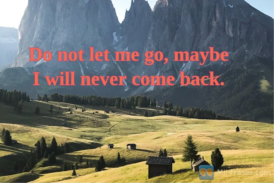 An image with the following quote Do not let me go, maybe I will never come back.