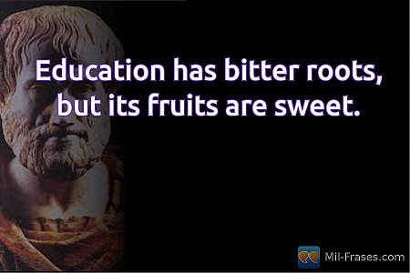 Education has bitter roots, but its fruits are sweet.