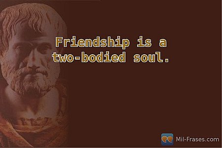 Friendship is a two-bodied soul.
