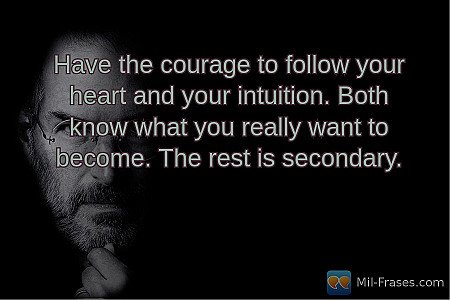 Have the courage to follow your heart and your intuition. Both know what you rea...