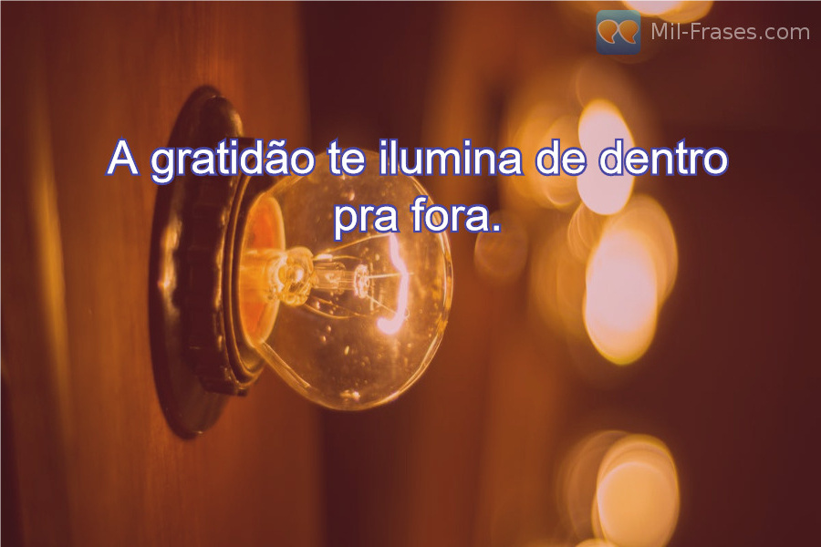 An image with the following quote A gratidão te ilumina de dentro pra fora.
