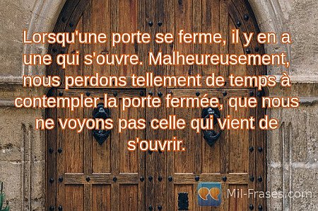 Lorsqu'une porte se ferme, il y en a une qui s'ouvre. Malheureusement, nous perd...