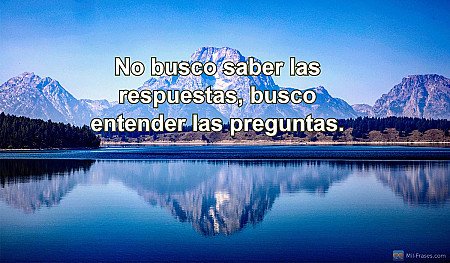 No busco saber las respuestas, busco entender las preguntas.