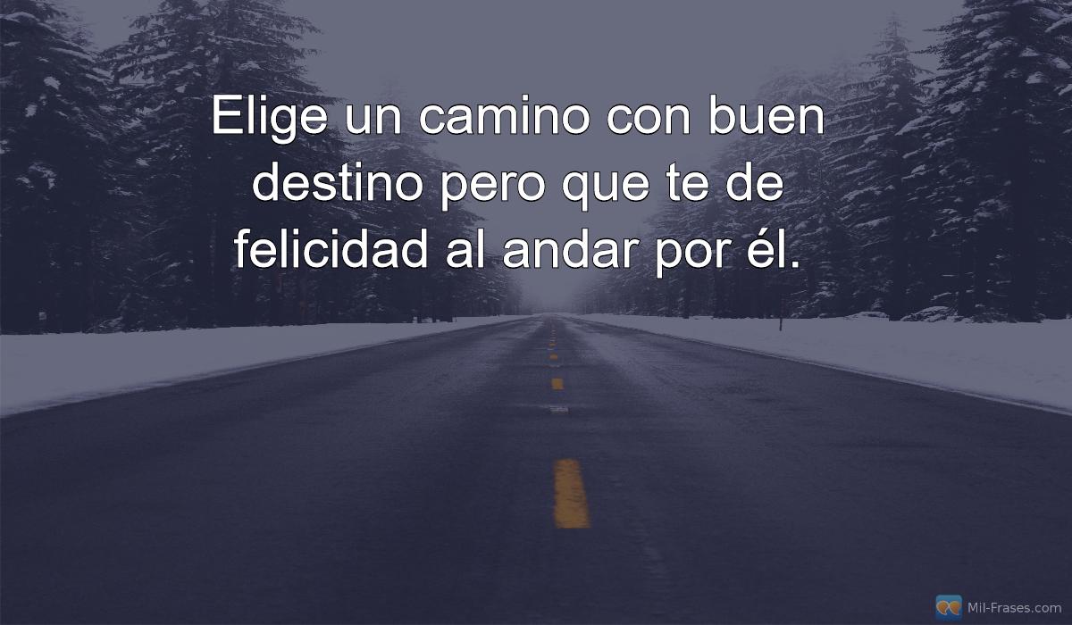 An image with the following quote Elige un camino con buen destino pero que te de felicidad al andar por él.