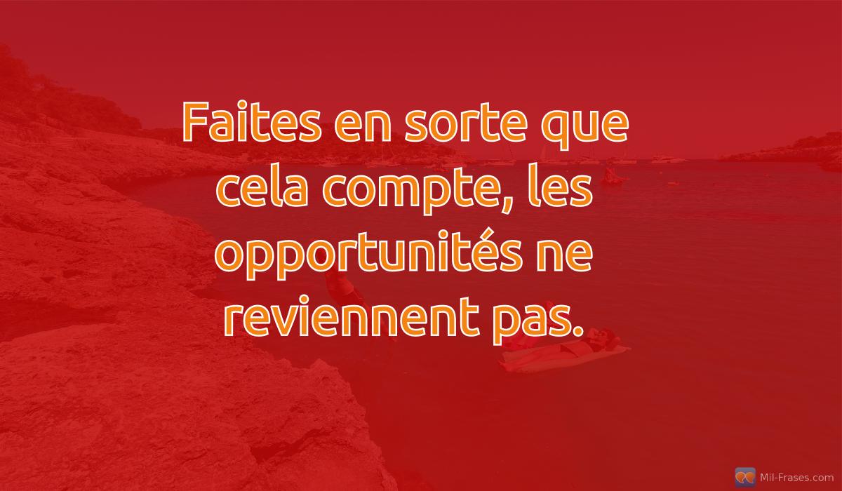 An image with the following quote Faites en sorte que cela compte, les opportunités ne reviennent pas.