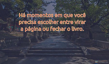 Há momentos em que você precisa escolher entre virar a página ou fechar o livro.