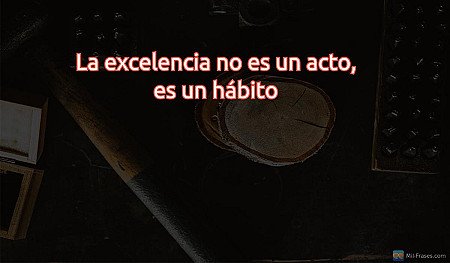 La excelencia no es un acto, es un hábito