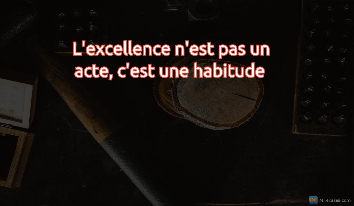 An image with the following quote L'excellence n'est pas un acte, c'est une habitude