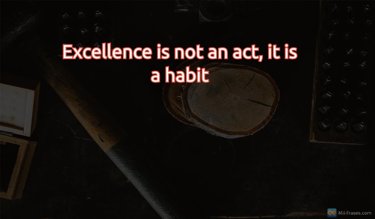 An image with the following quote Excellence is not an act, it is a habit