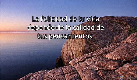 La felicidad de tu vida depende de la calidad de tus pensamientos.