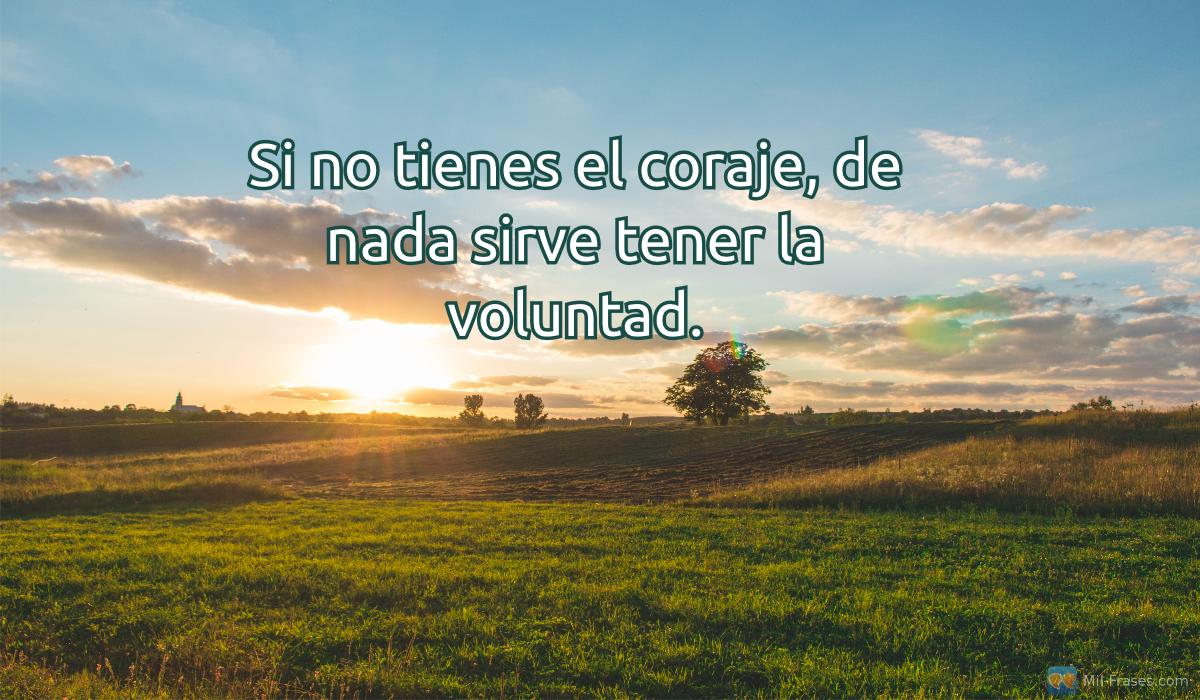 An image with the following quote Si no tienes el coraje, de nada sirve tener la voluntad.