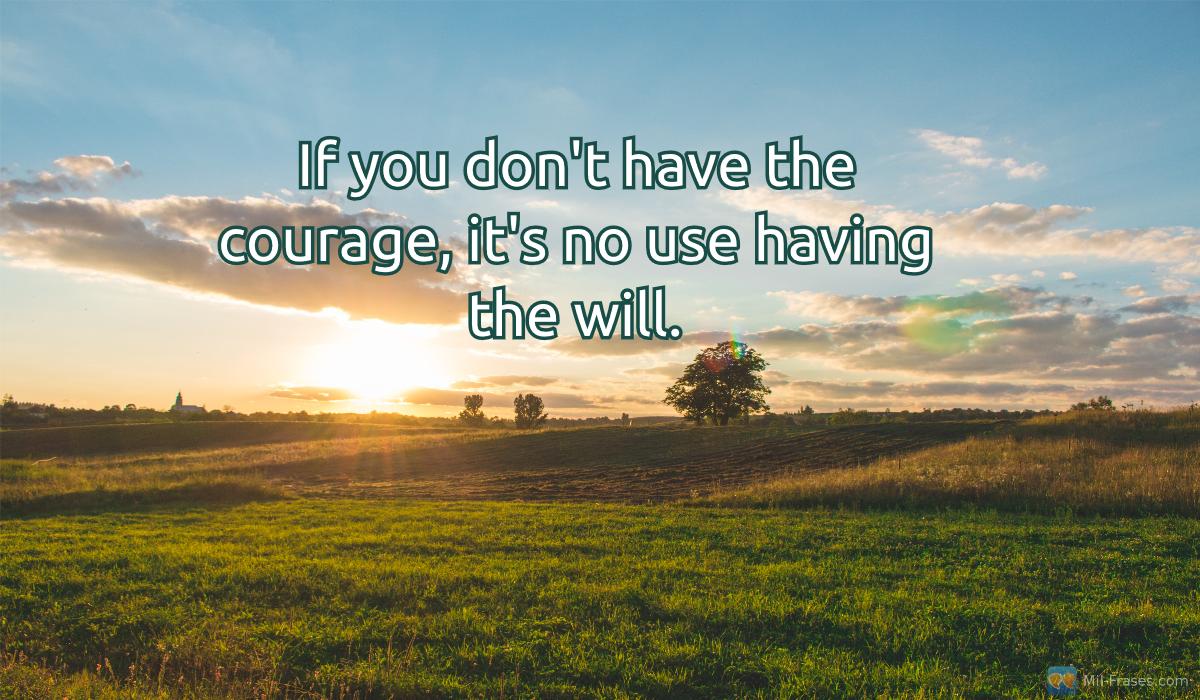 Une image avec la citation suivante If you don't have the courage, it's no use having the will.