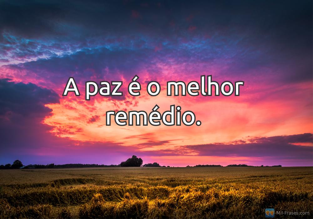 An image with the following quote A paz é o melhor remédio.