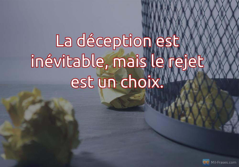 An image with the following quote La déception est inévitable, mais le rejet est un choix.