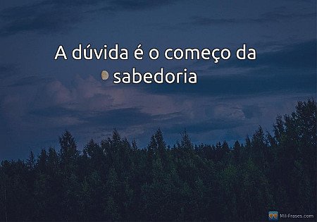 A dúvida é o começo da sabedoria