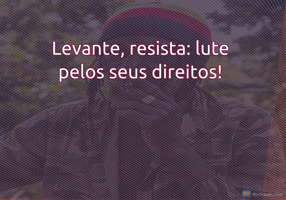 An image with the following quote Levante, resista: lute pelos seus direitos!