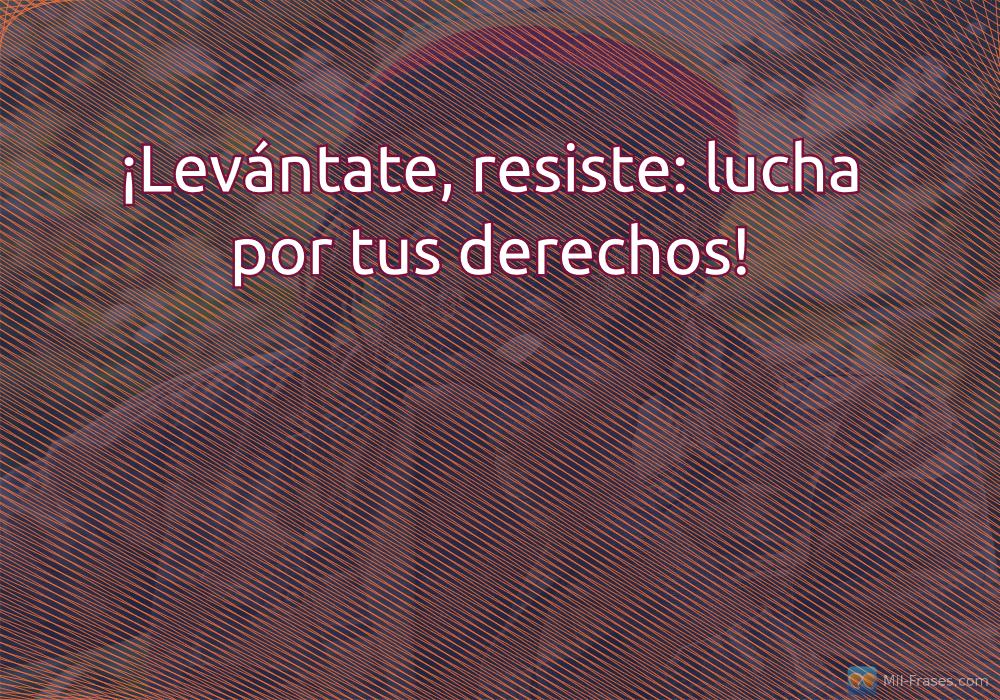 An image with the following quote ¡Levántate, resiste: lucha por tus derechos!